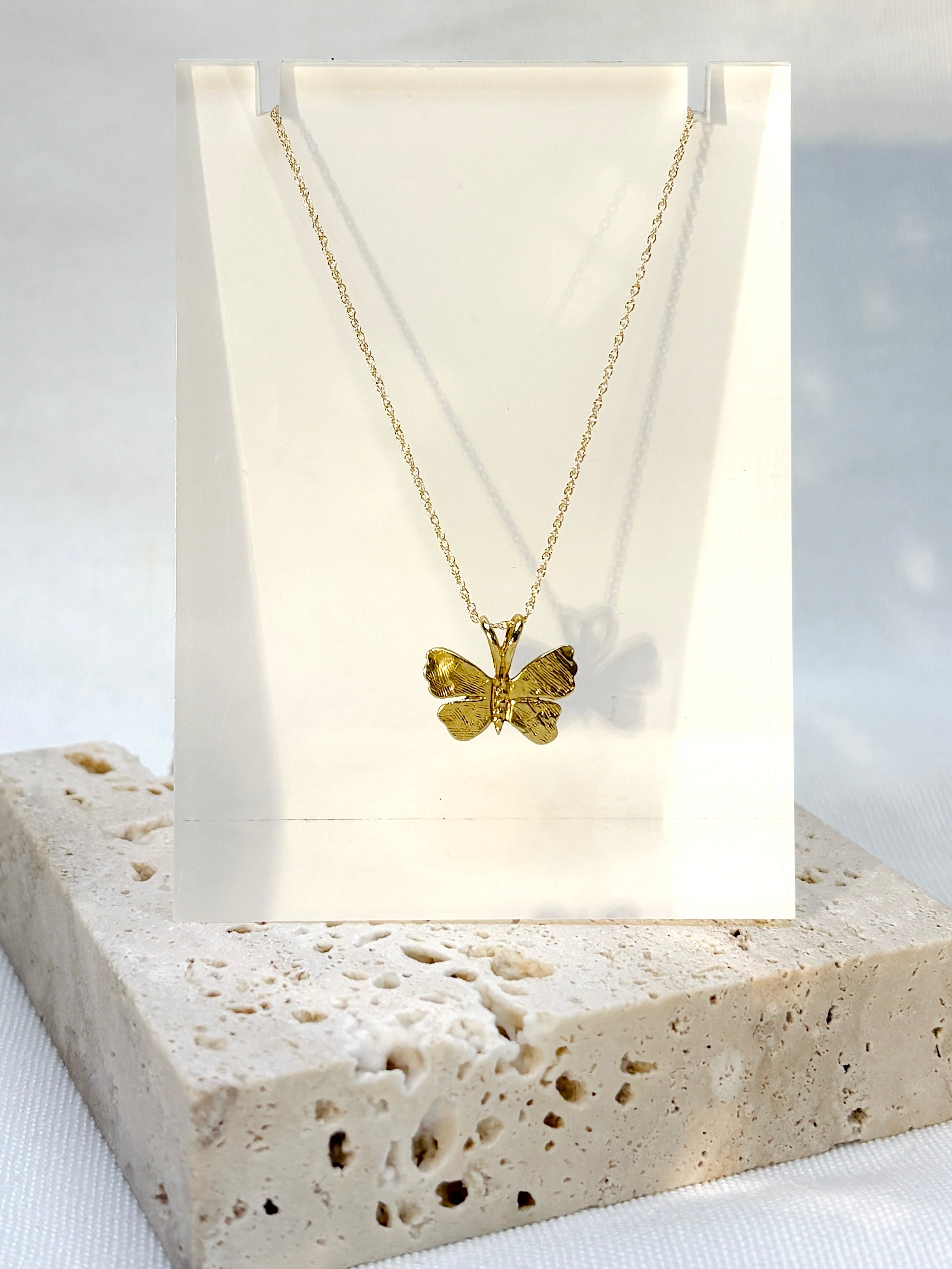 Butterfly Pendant Necklace {14kt/Estate}