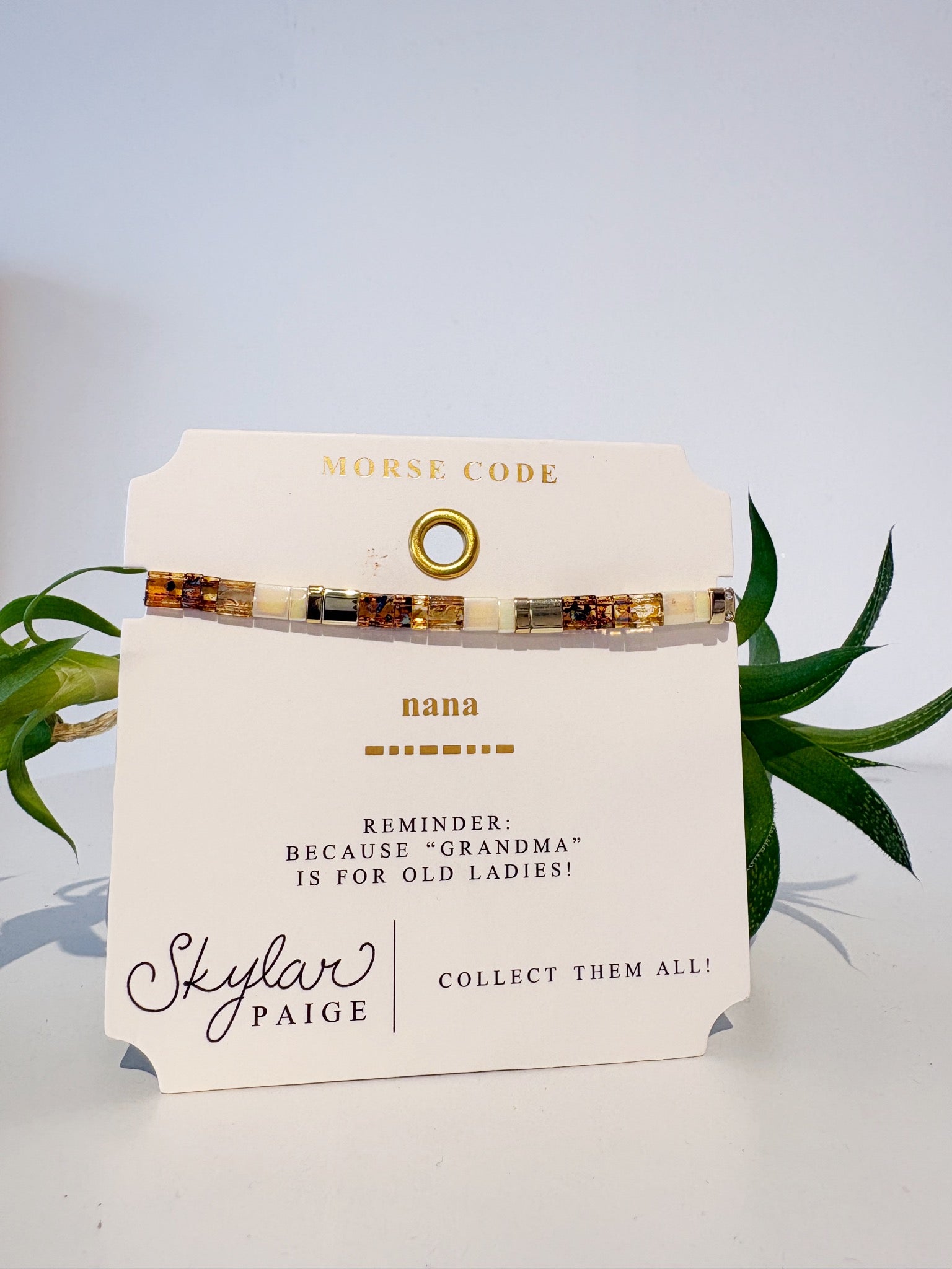 NANA Morse Code Tila Bracelet {Gold/Bronze}