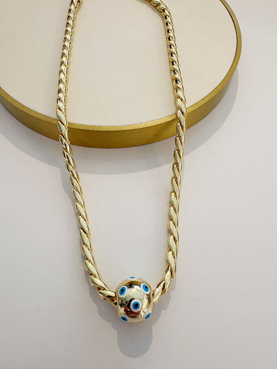 Liquid Gold Eyes on You Spacer Necklace {Gold}