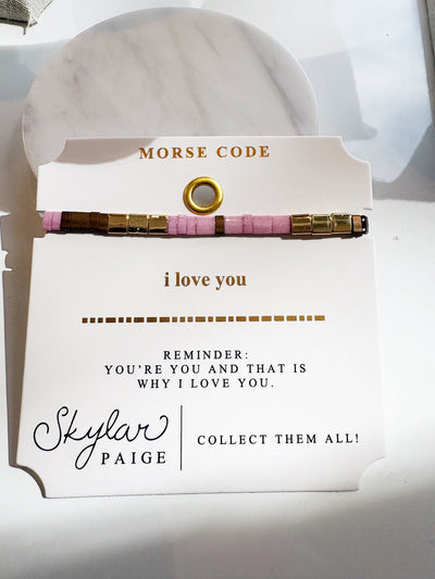 I Love You Morse Code Tila Bracelet