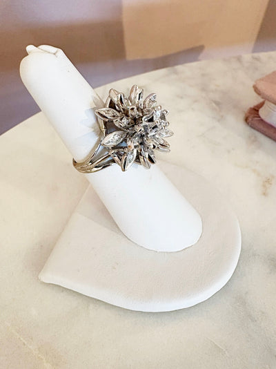 Diamond Flower Ring {Estate/14kt}