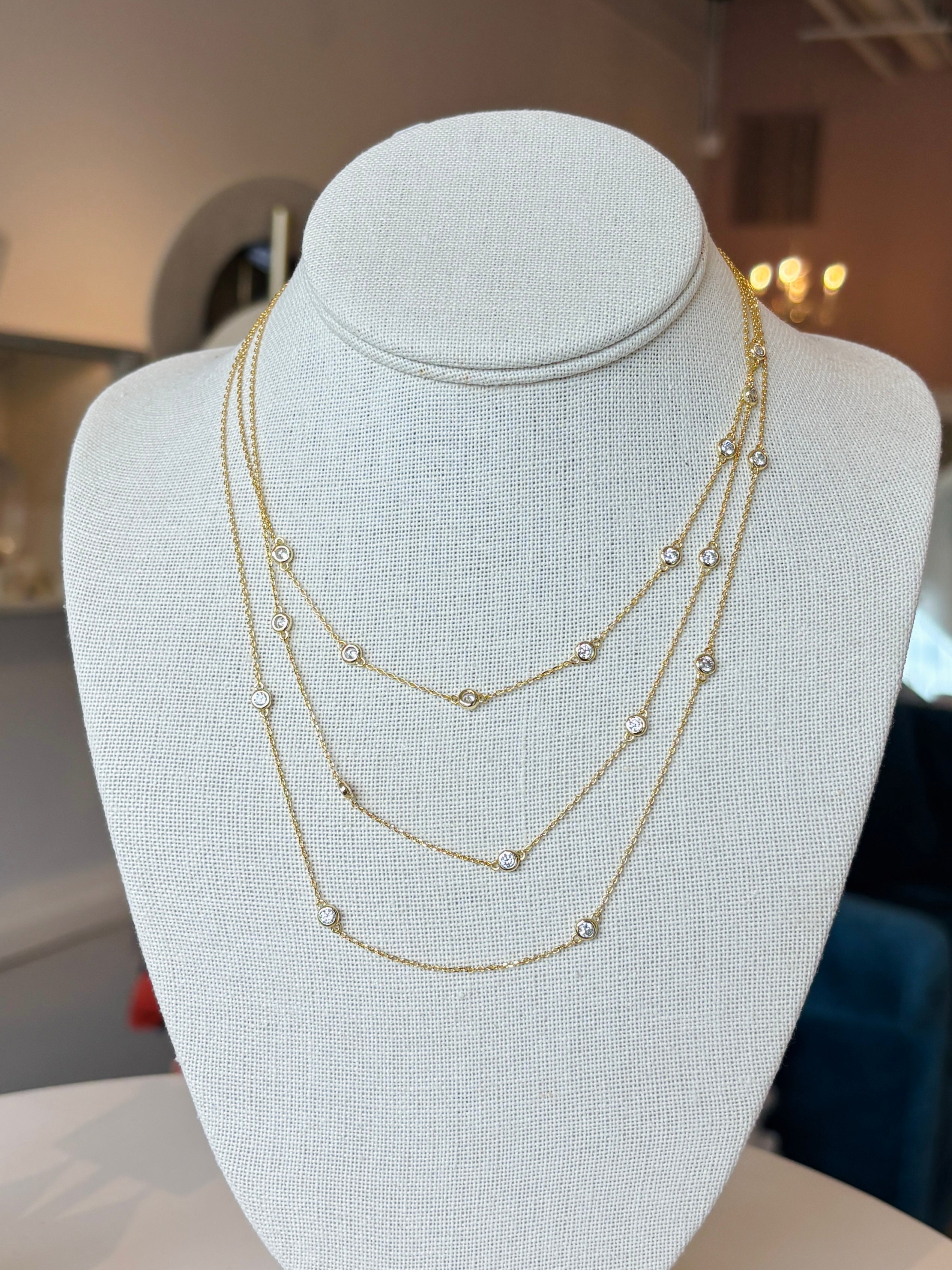 Layered Bezel Necklace {Gold}