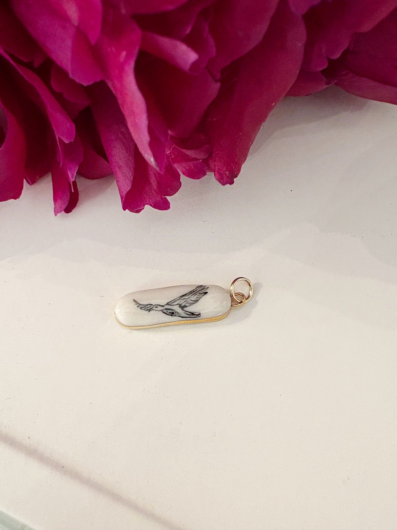 Eagle Porcelain Charm {Gold}