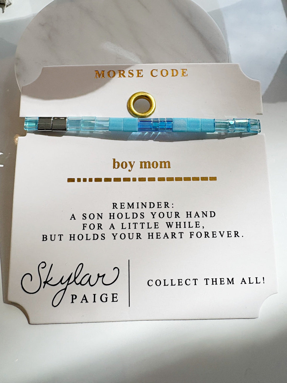 Boy Mom Morse Code Tila Bracelet