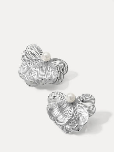 Lily Statement Earrings {Silver}
