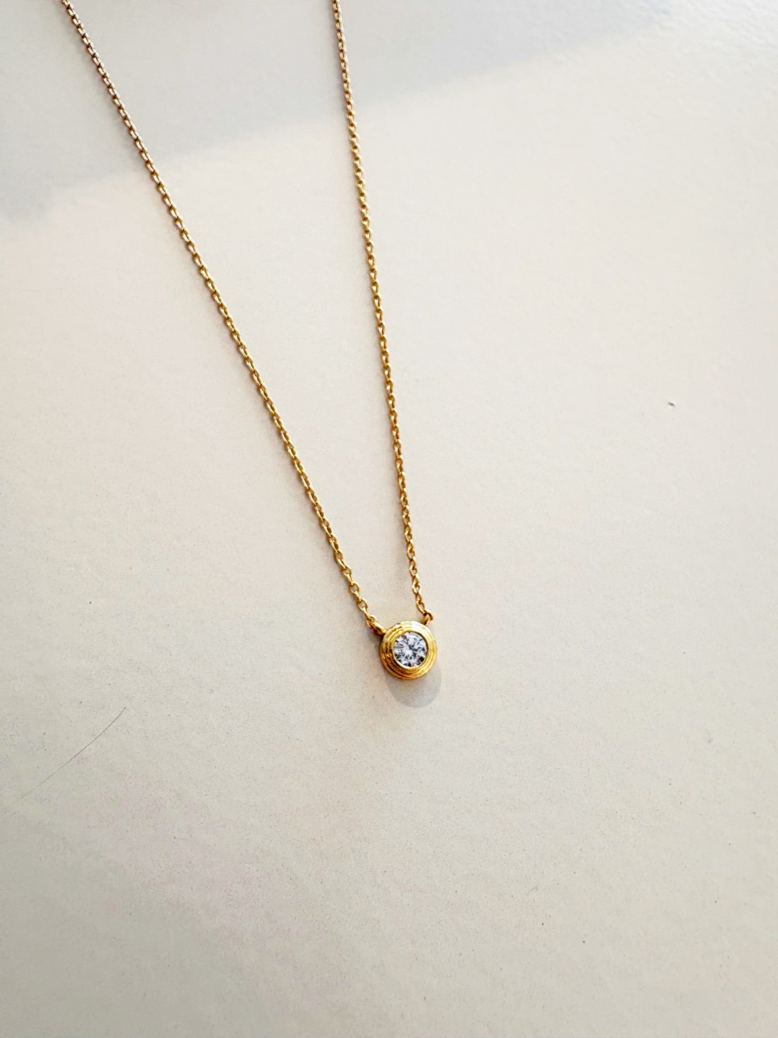 Double Bezel Station Necklace {Gold}