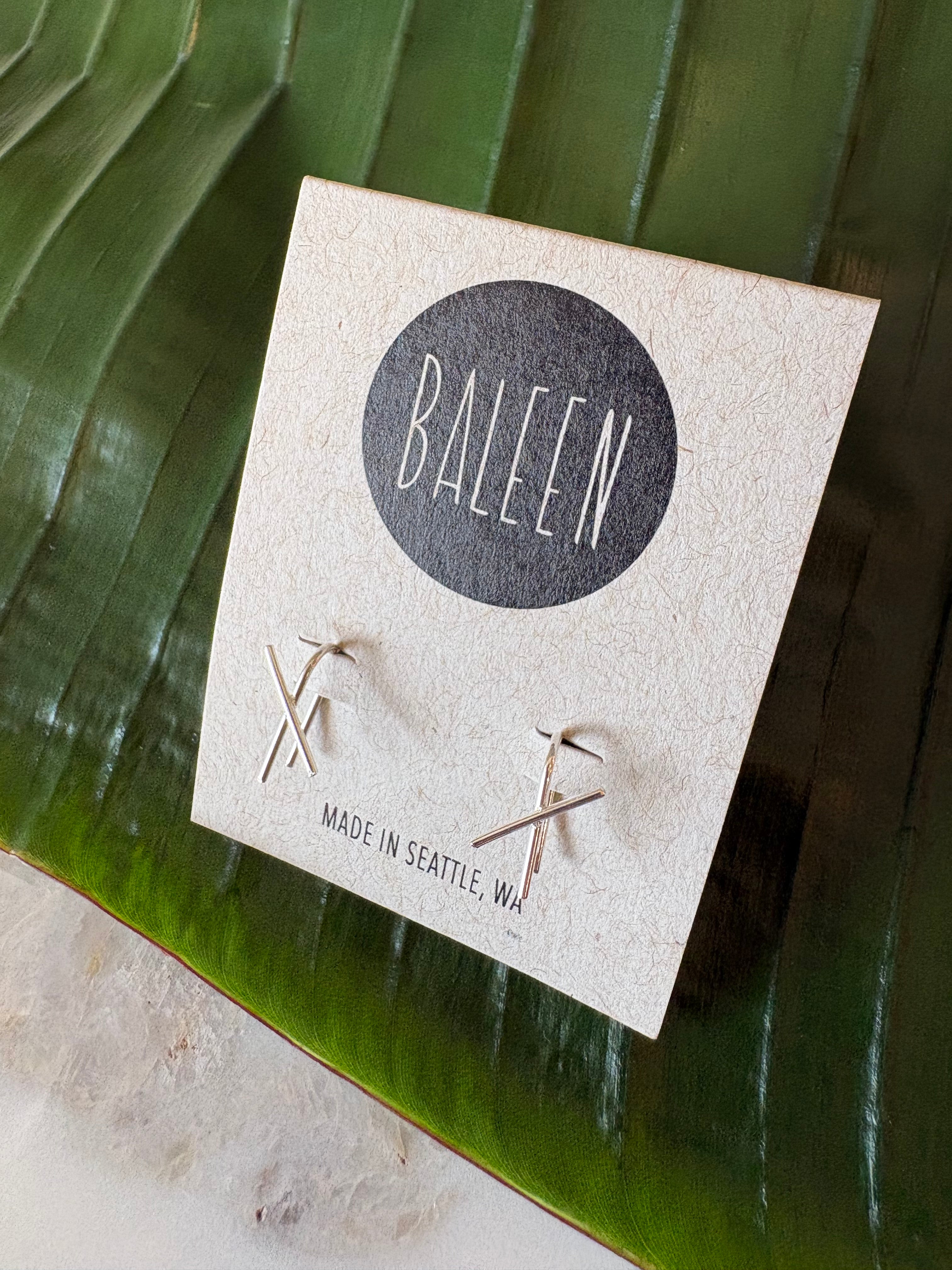 Stem Stud Earrings {Silver}