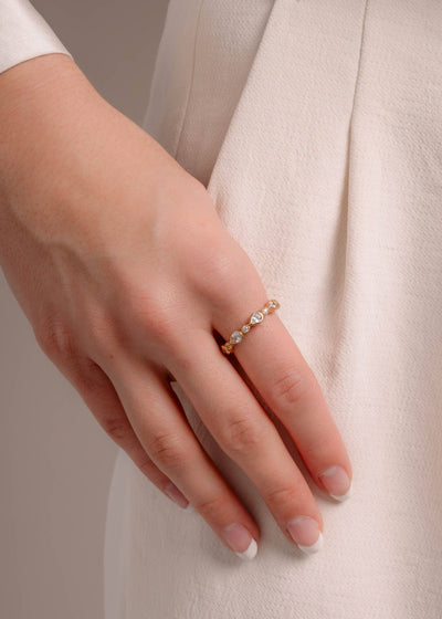 Pear Stacking Eternity Ring {Clear/Gold}