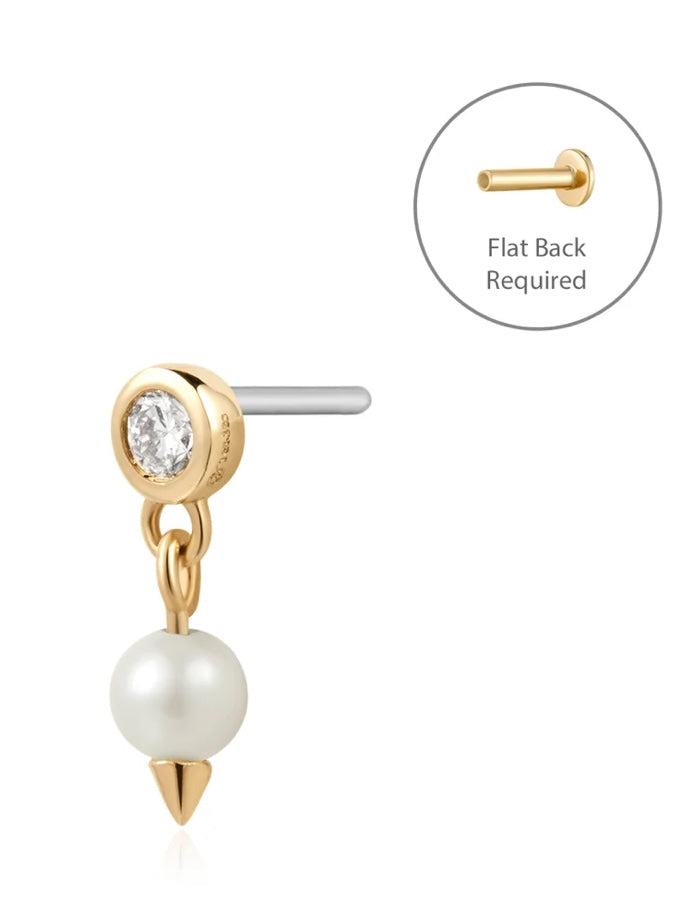 CHAR | Pearl and Lab Grown Diamond Flatback {14kt}