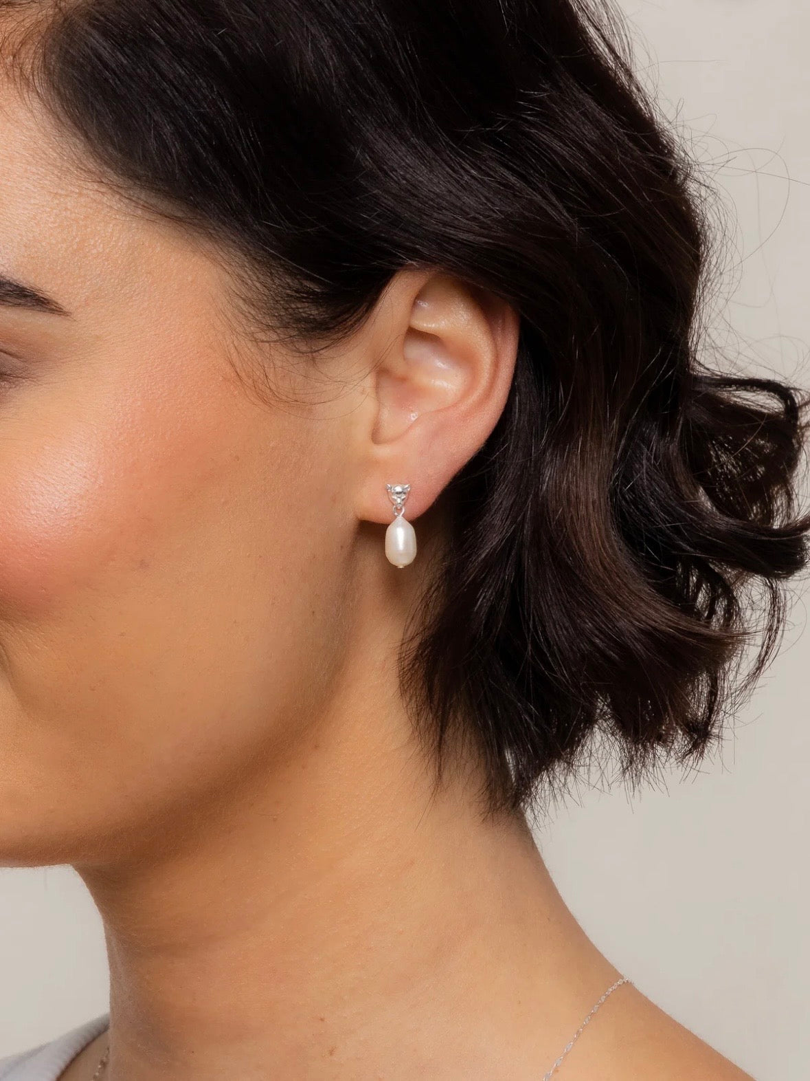 Panther Pearl Earrings {Silver}