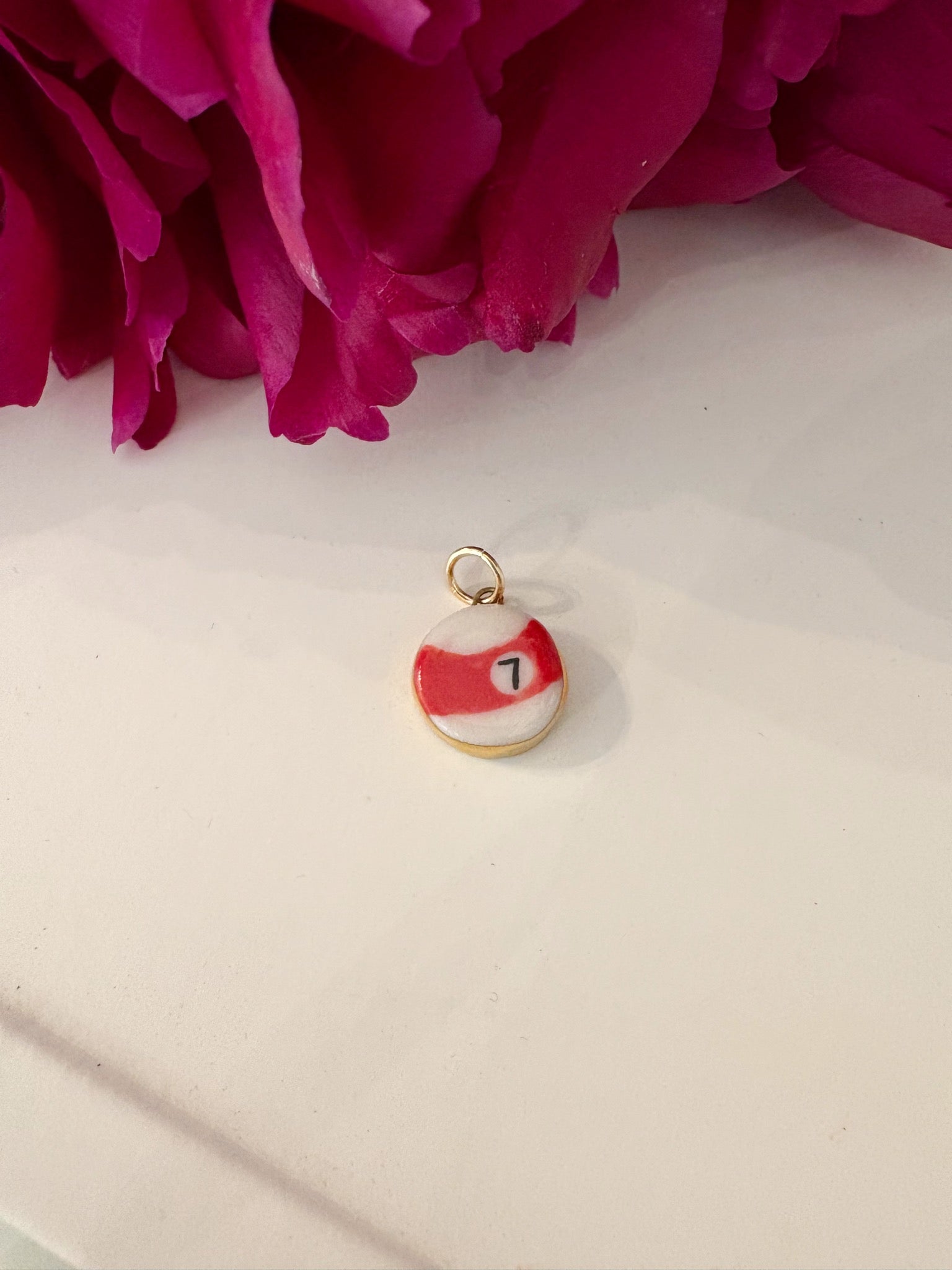 7-Ball Porcelain Charm {Gold}