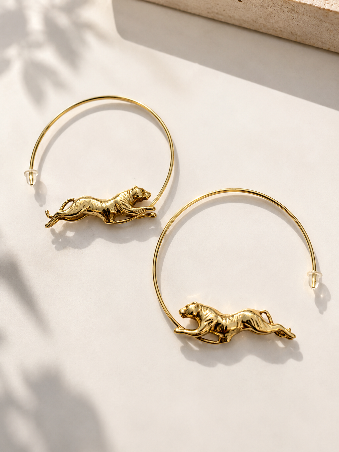 Bianca Tiger Hoop Earrings {Gold}
