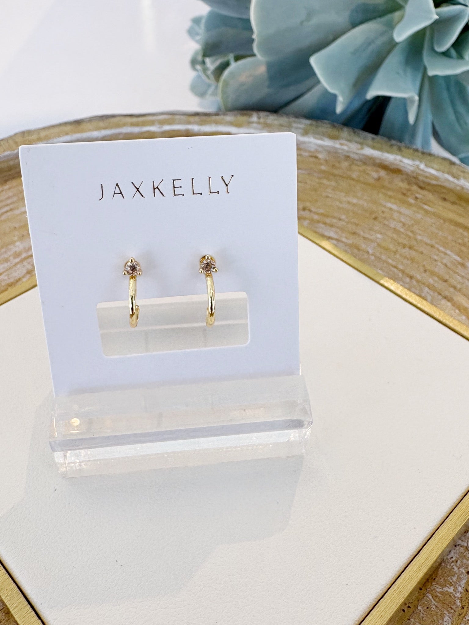 Open Mini Hoop Earring {Champagne/Gold}