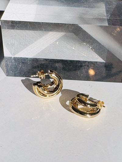 Triple Hoop Earrings {Gold}