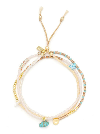 Mixed Media Wrap Bracelet/Necklace {Tranquility/Turquoise/Gold}