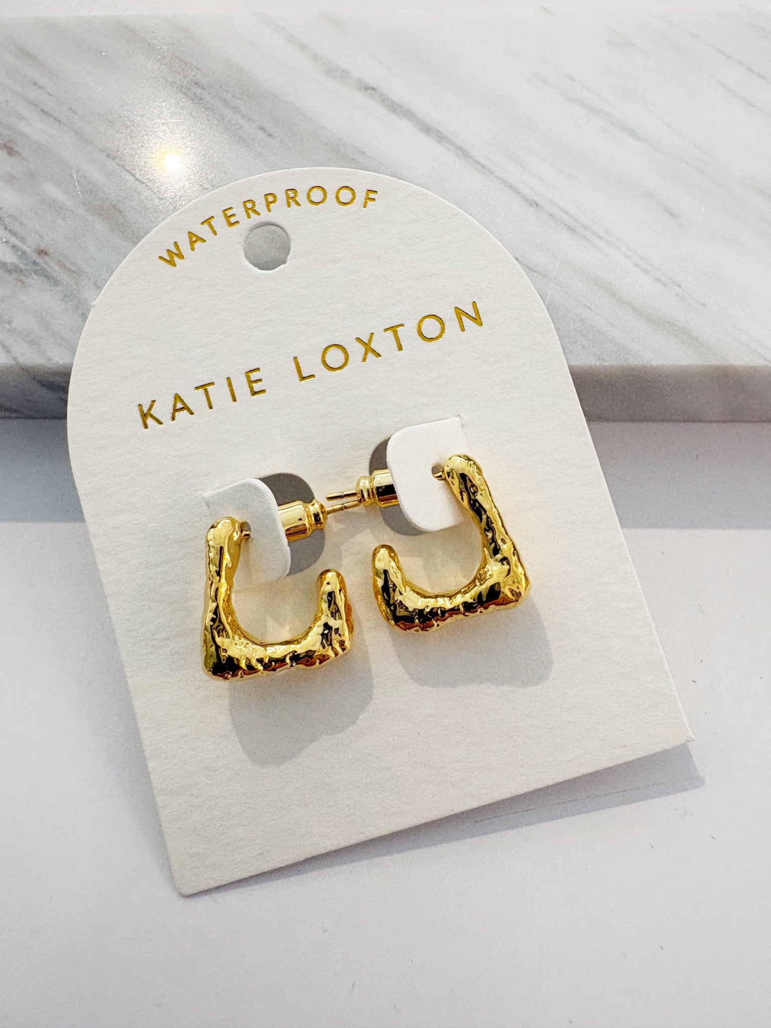 Luxe Lock Hoop Earrings {Gold}