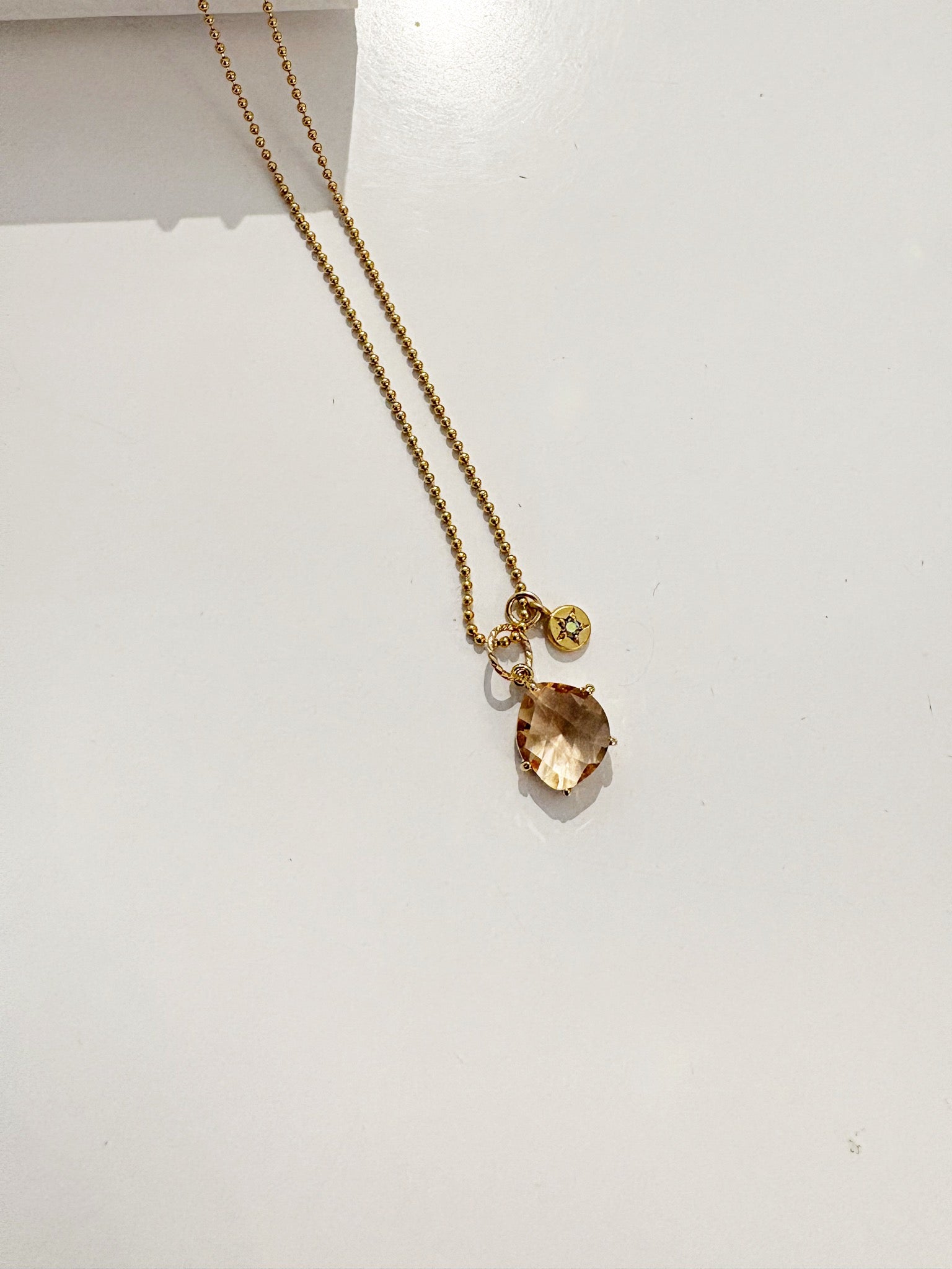 Frances Charm Necklace {Gold/Blush}