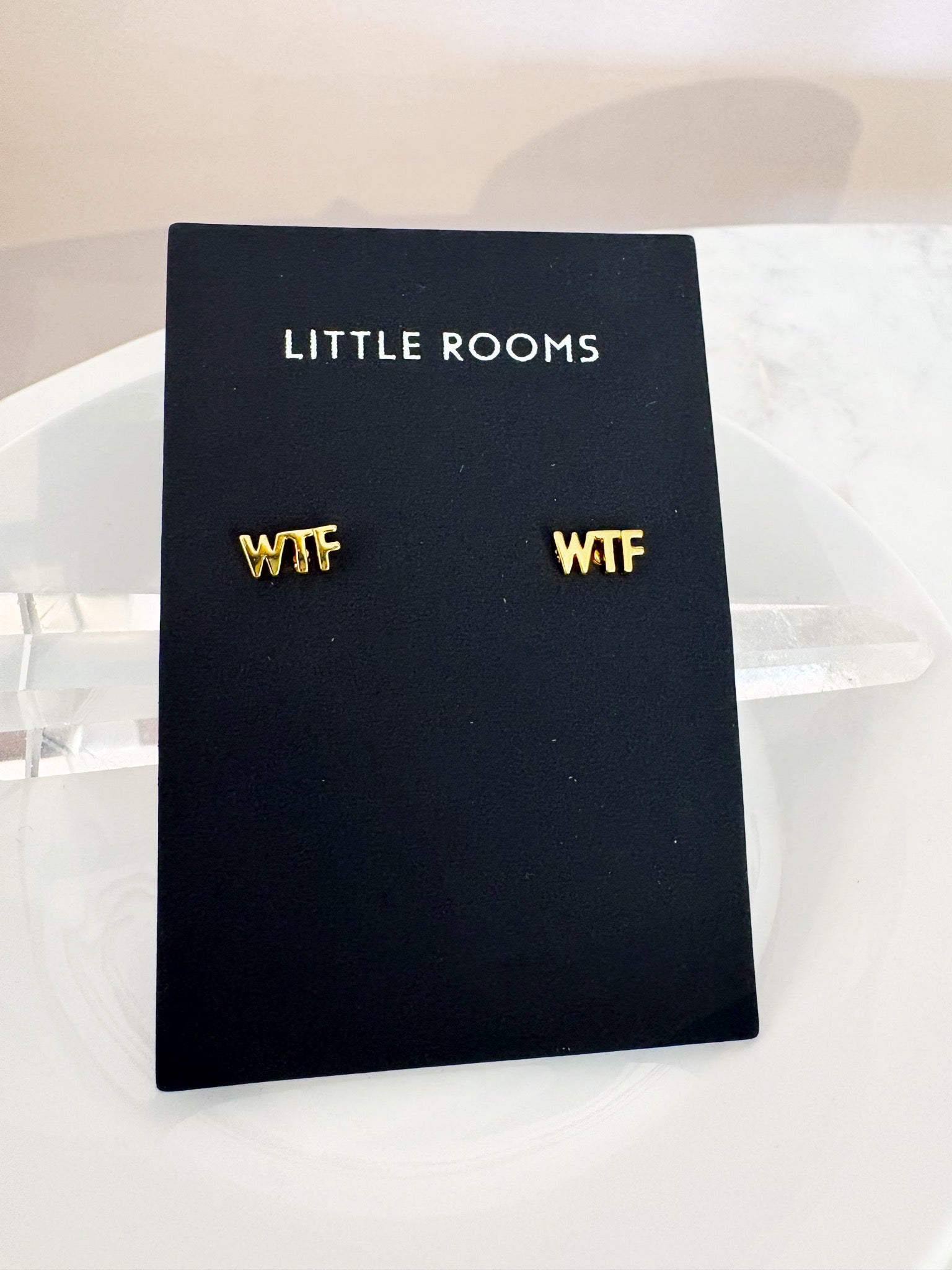 WTF Stud Earrings {Gold}