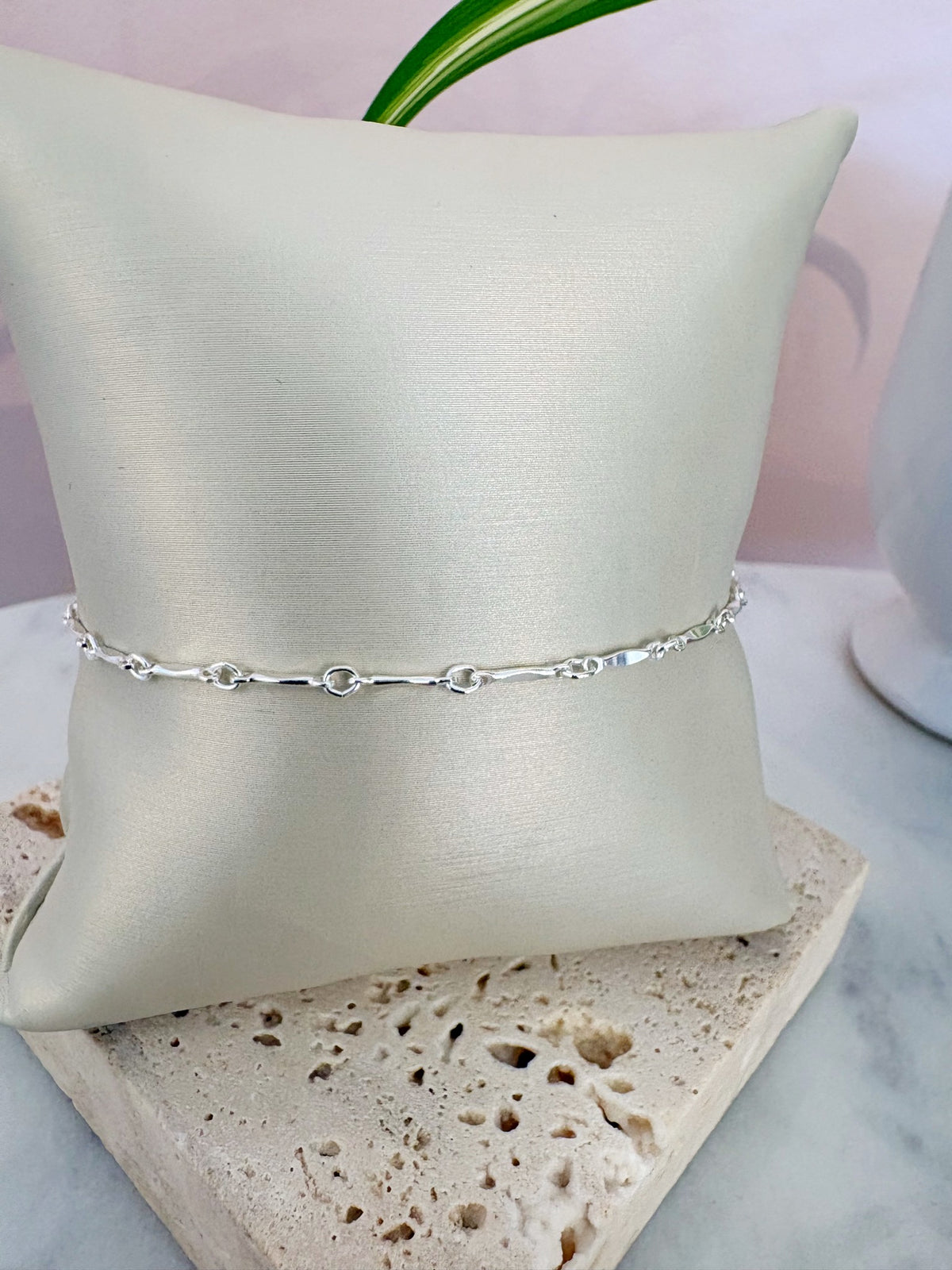 Marquise Bar Link Bracelet {Silver}
