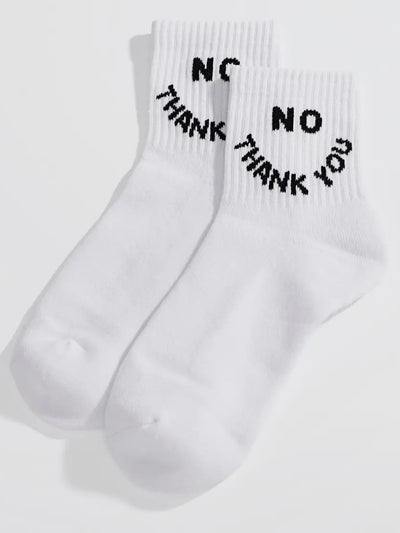 No Thank You Socks {White}