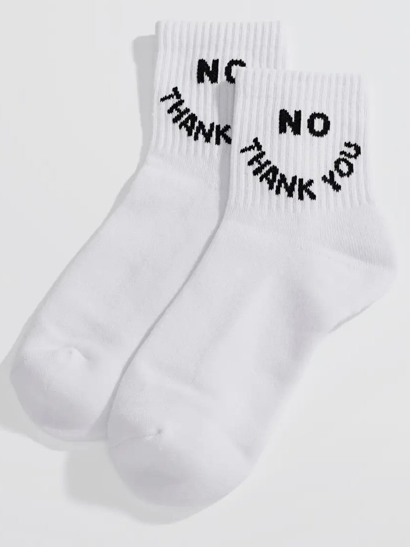No Thank You Socks {White}