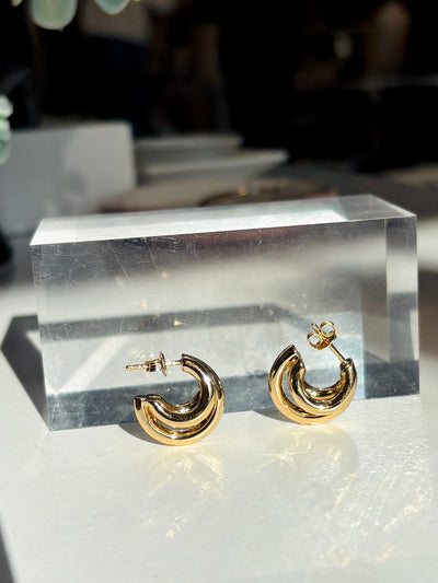 Triple Hoop Earrings {Gold}