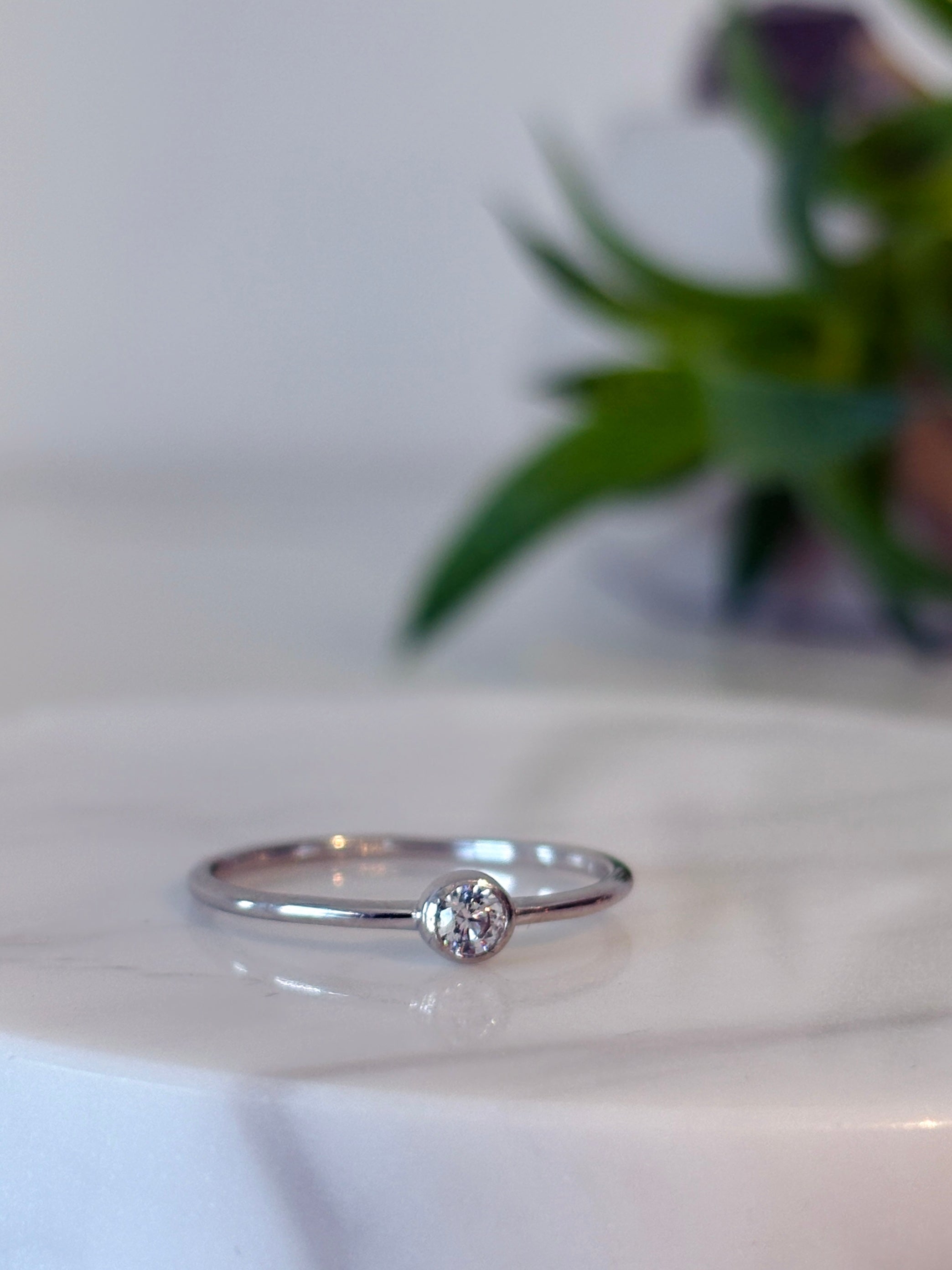 Solitaire Bezel Ring {Silver}