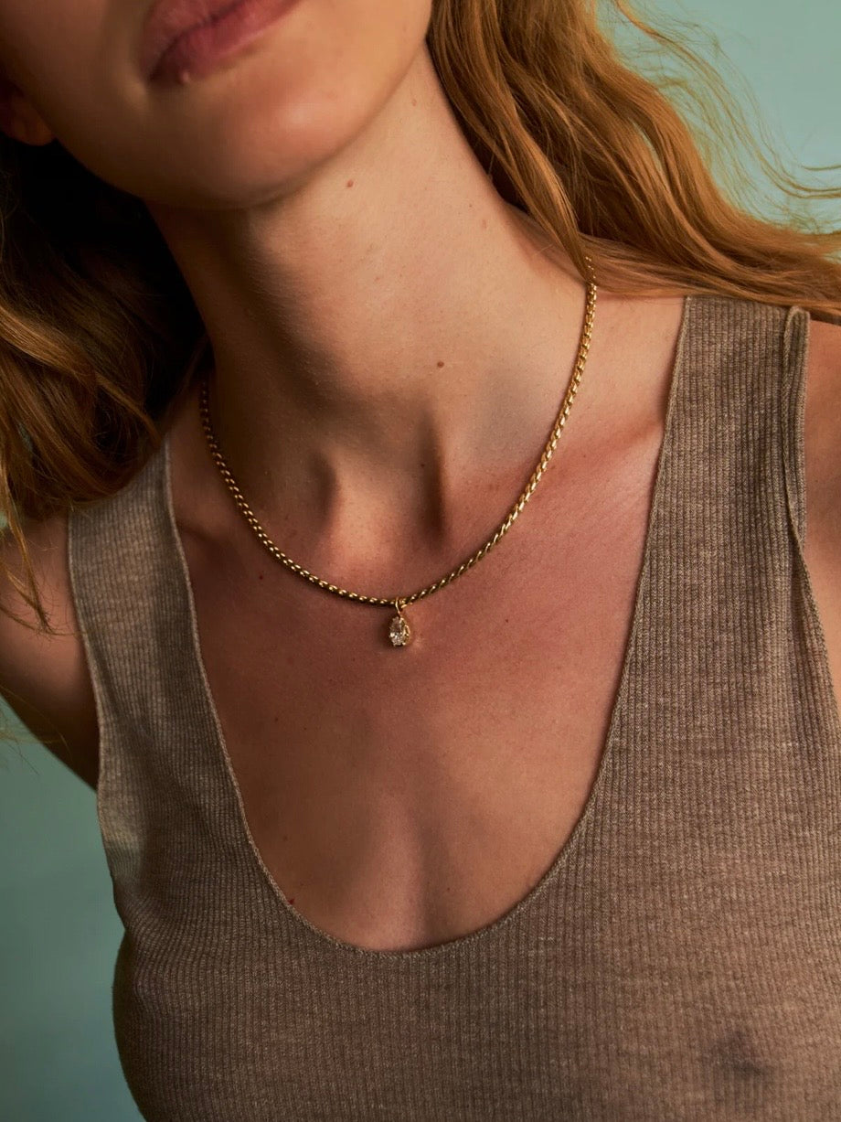 Bruna Pear Necklace {Gold}