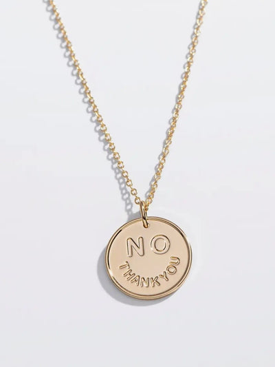 No Thank You Necklace {Gold}