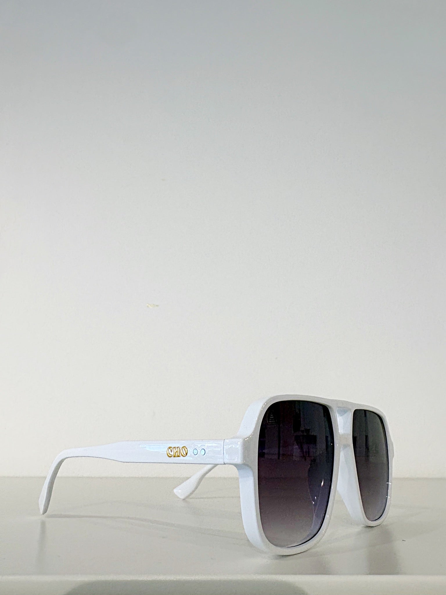 Sebastian Cho Oversized Aviators {White/Gradiant}