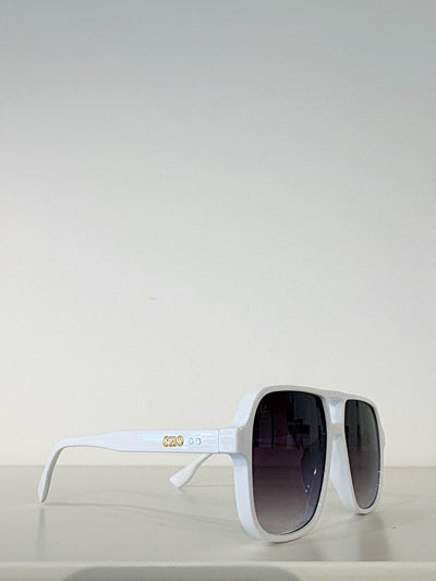 Sebastian Cho Oversized Aviators {White/Gradiant}
