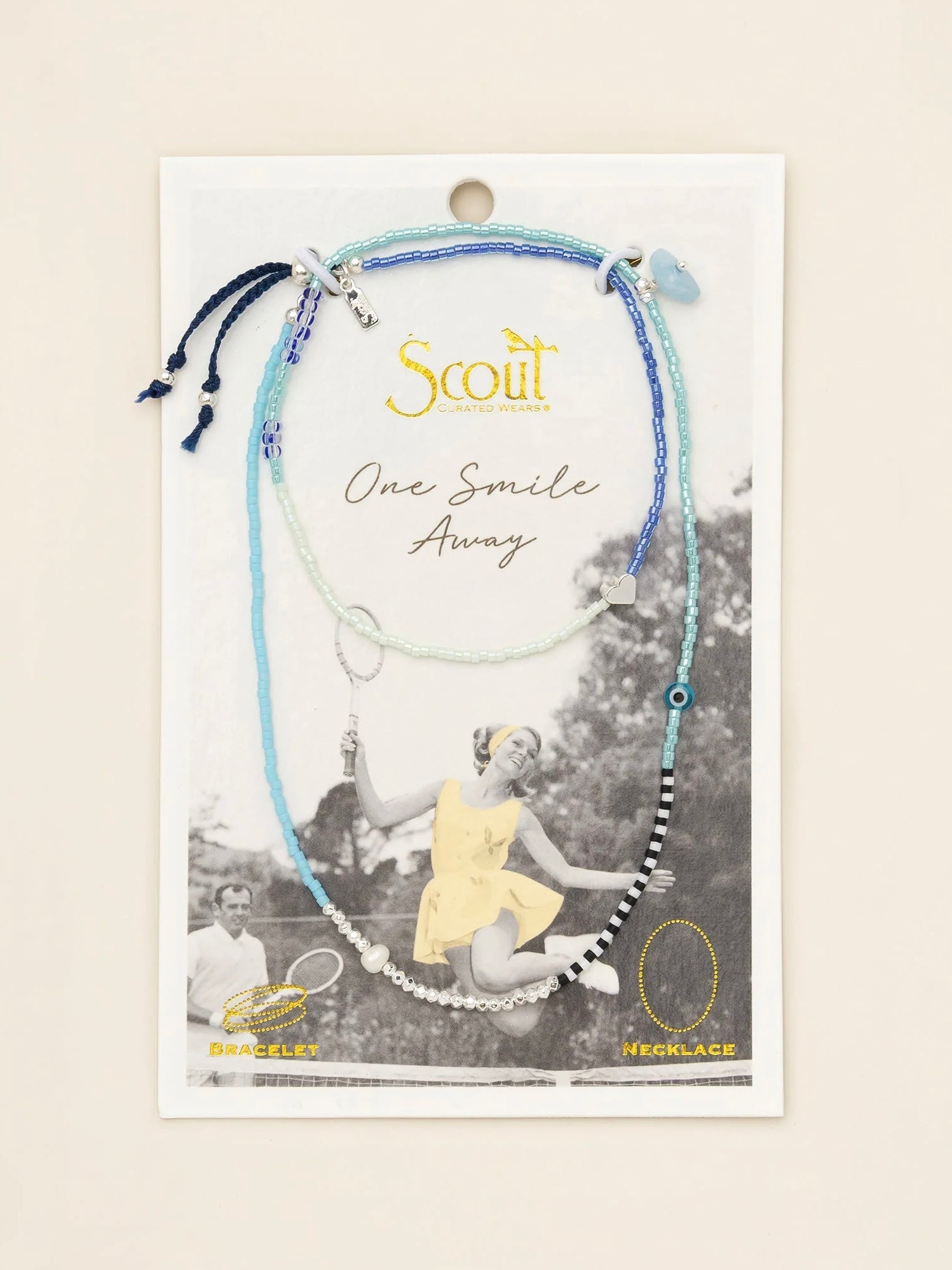 Mixed Media Wrap Bracelet/Necklace {Hope/Aquamarine/Silver}