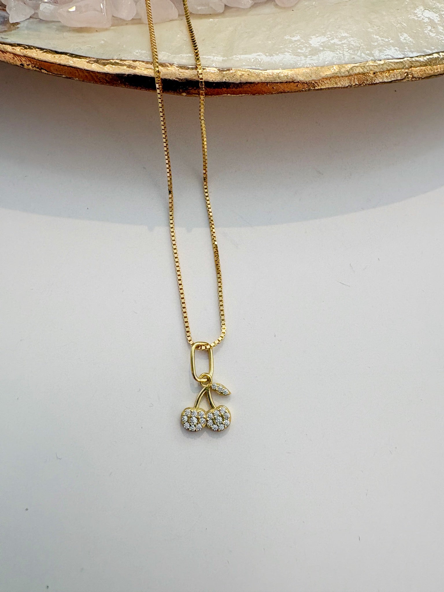 Cherry Charm Necklace {Gold}