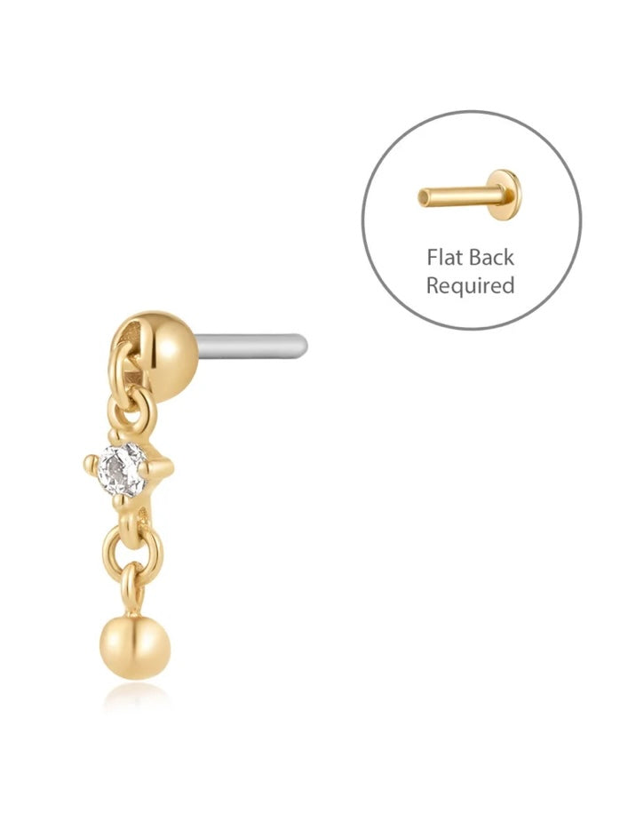 Tatum Flatback Single Earring {14kt}