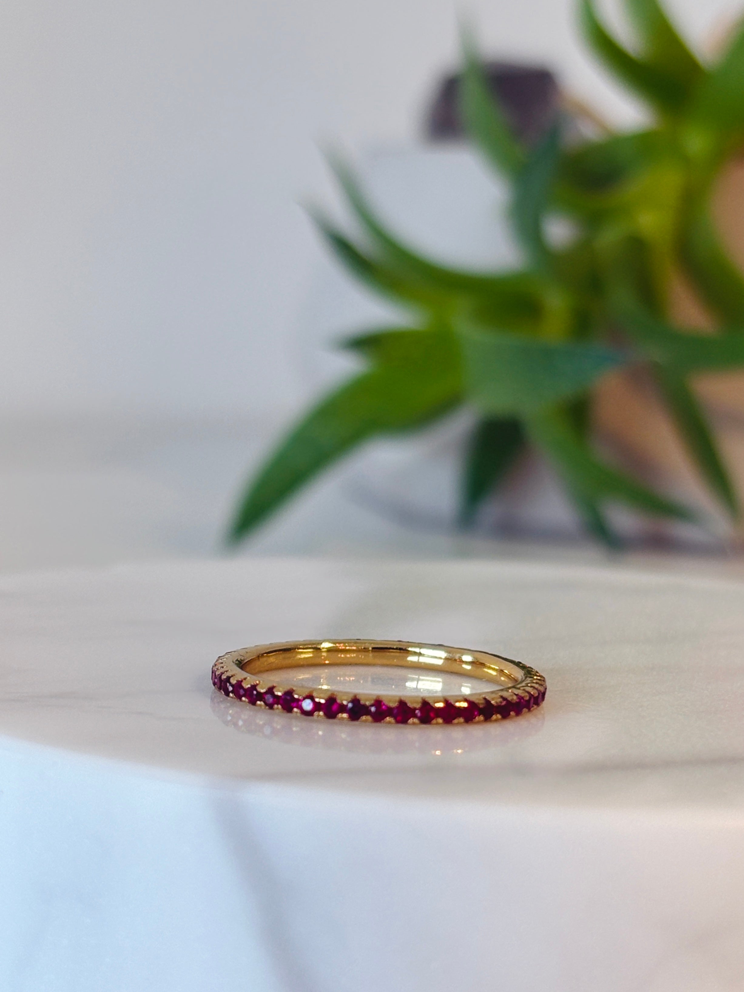 Crystal Eternity Ring {Gold/Red}