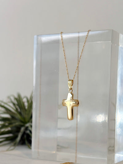 Flat Cross Charm Necklace {14kt/Estate}