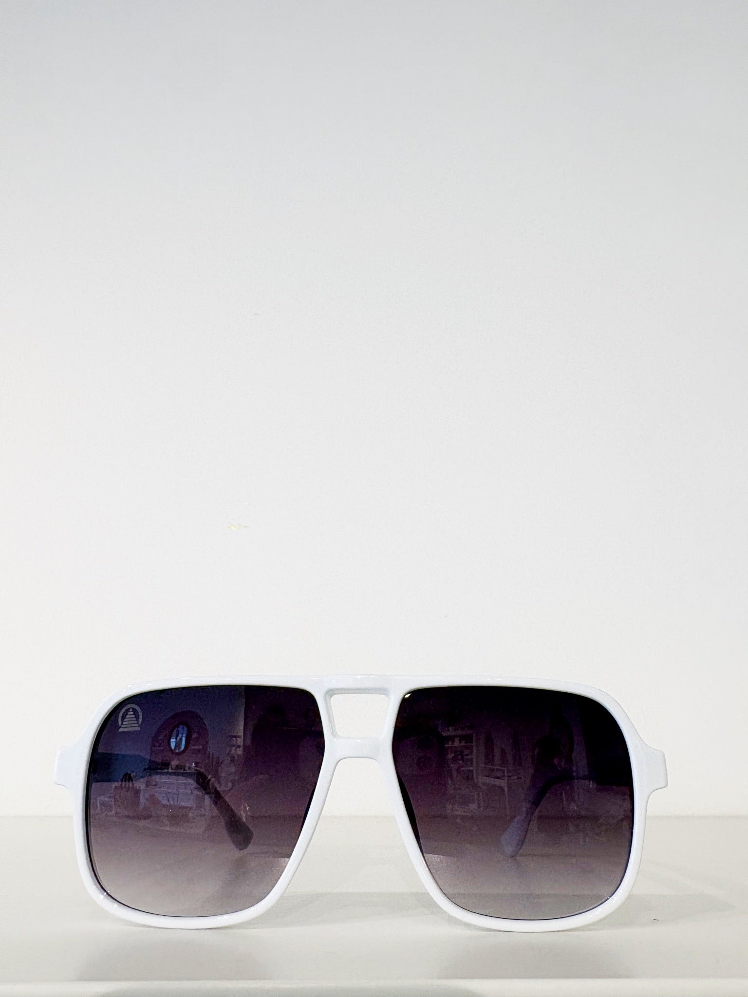 Sebastian Cho Oversized Aviators {White/Gradiant}