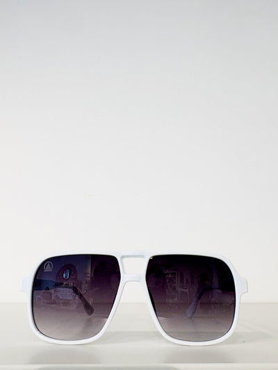 Sebastian Cho Oversized Aviators {White/Gradiant}