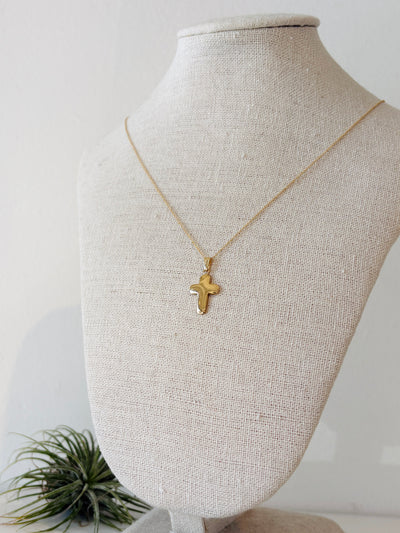 Flat Cross Charm Necklace {14kt/Estate}