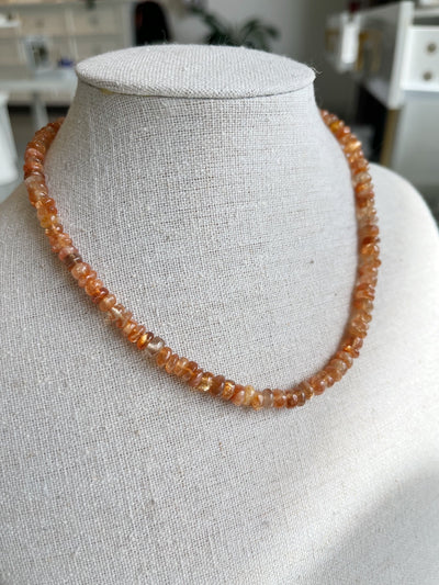 Gemma Sunstone Beaded Necklace {Gold}