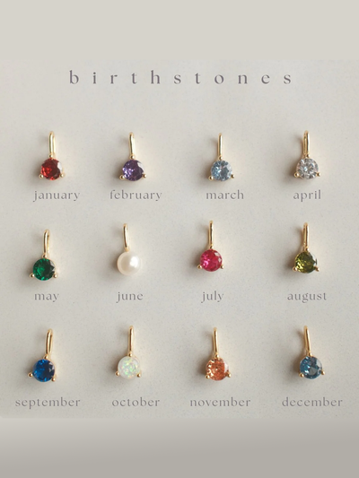 Birthstone Charm {Gold}