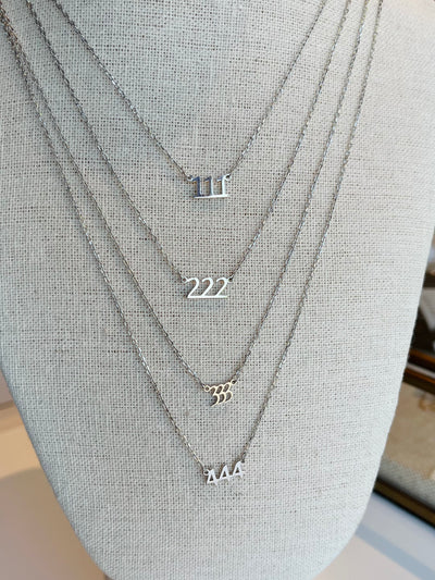 Angel Number Necklace {Silver}