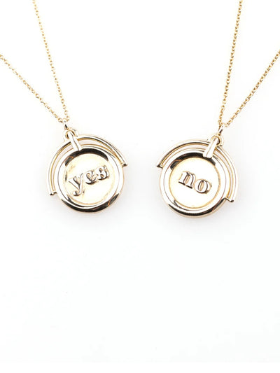 YES/NO Spinner Necklace {Silver}