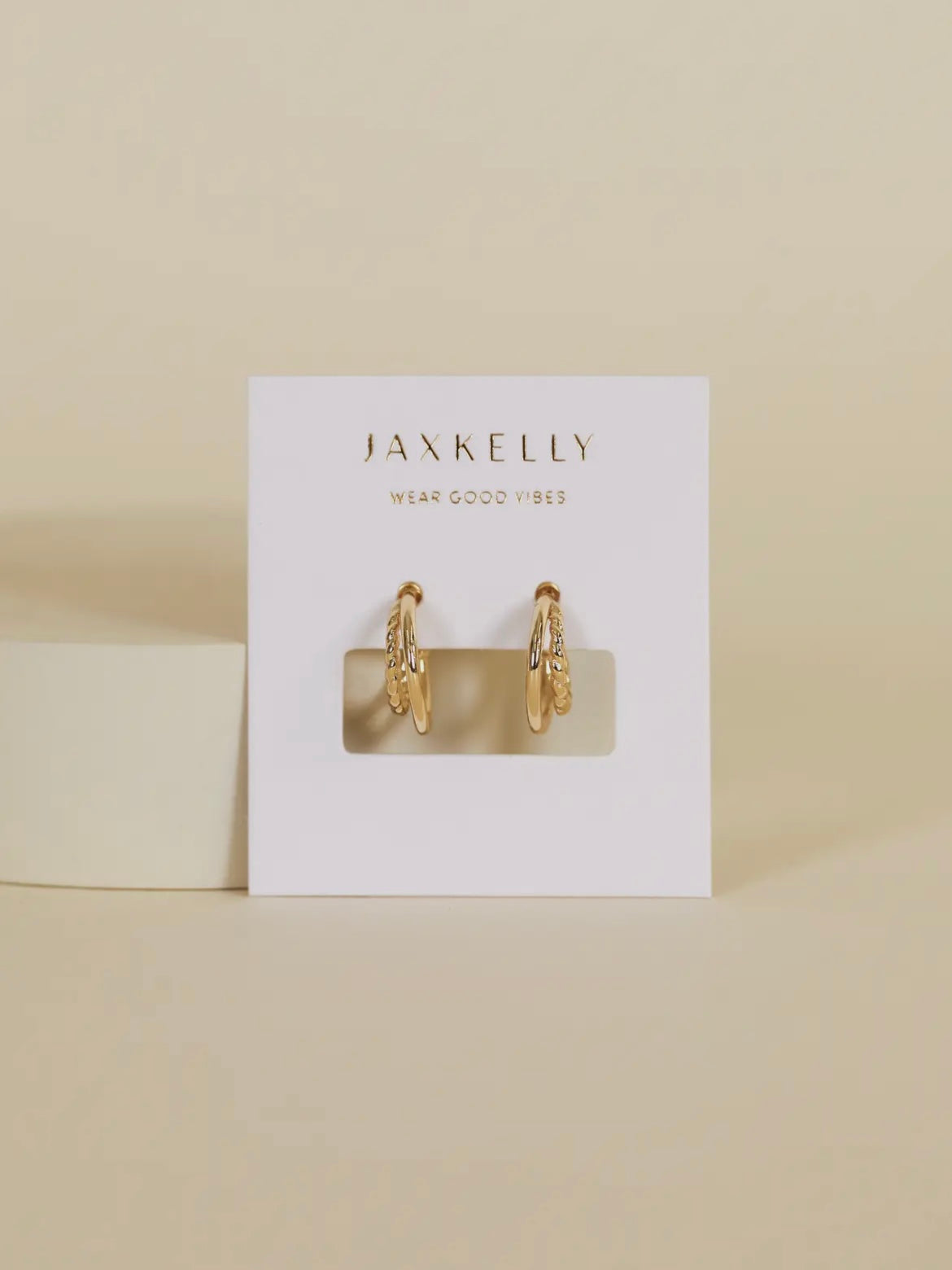 Double Hoop Post Earring {Gold}