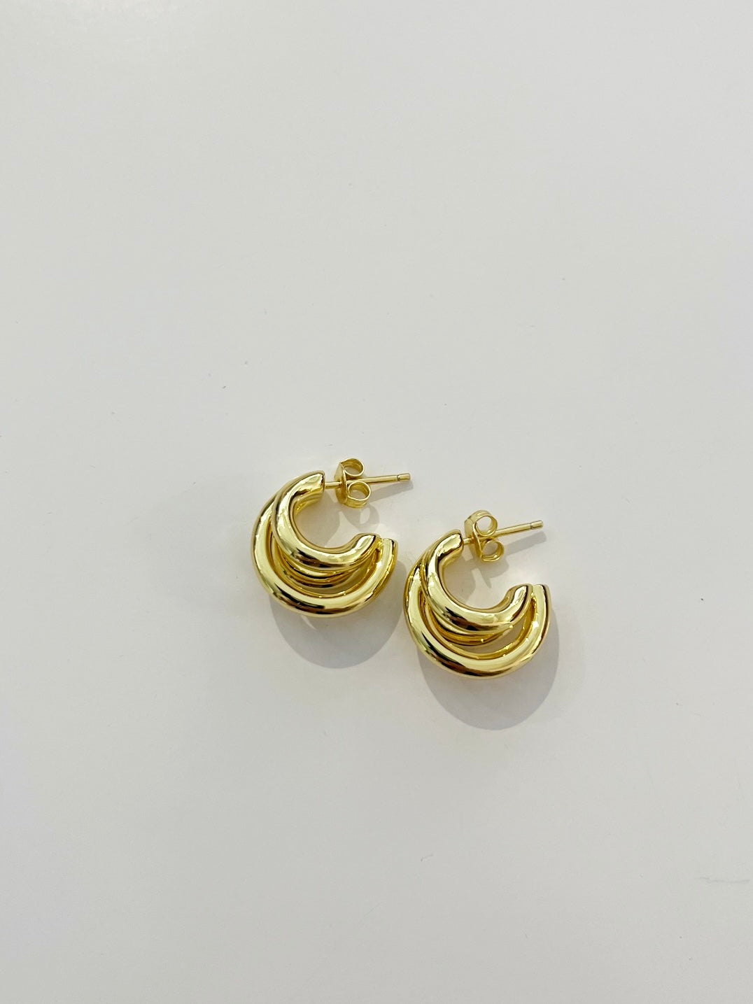 Triple Hoop Earrings {Gold}