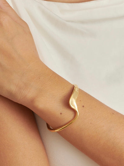 Marina Wave Cuff Bracelet {Gold}