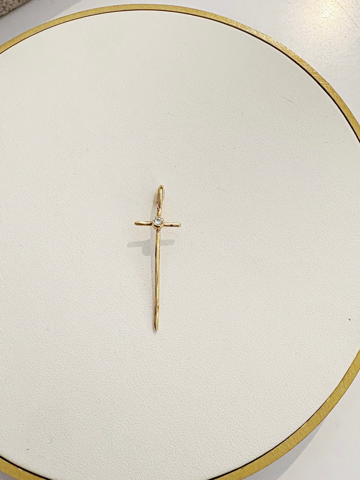 Elongated Cross Pendant {14kt/Estate}