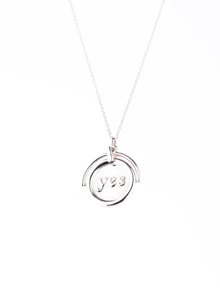 YES/NO Spinner Necklace {Silver}