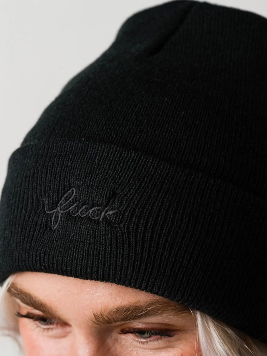 Fuck Script Beanie {Black}