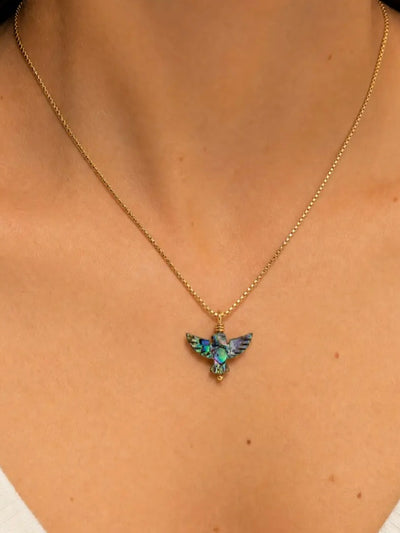Thunderbird Pendant Necklace {Gold/Abalone}